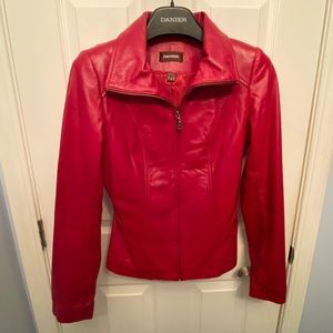 Danier Leather, Red Leather Jacket 2XS